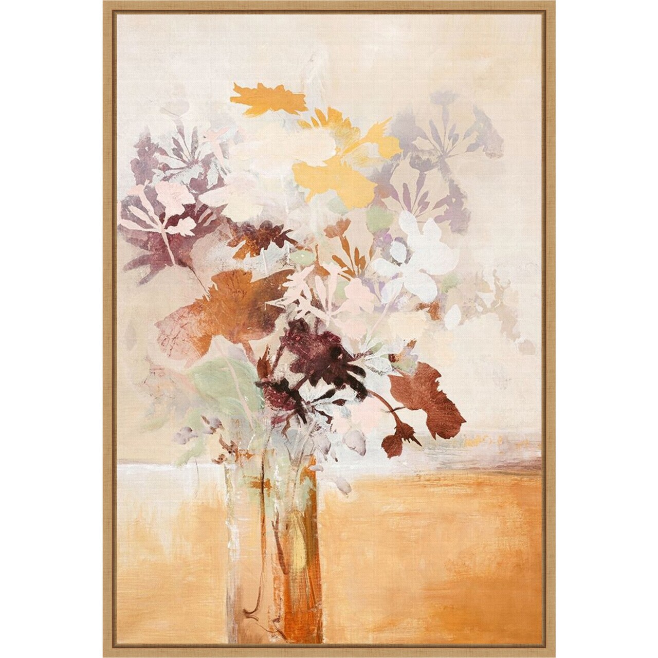 Pastel Flower 1 by Design Fabrikken 16-in. W x 23-in. H. Canvas Wall Art Print Framed in Natural